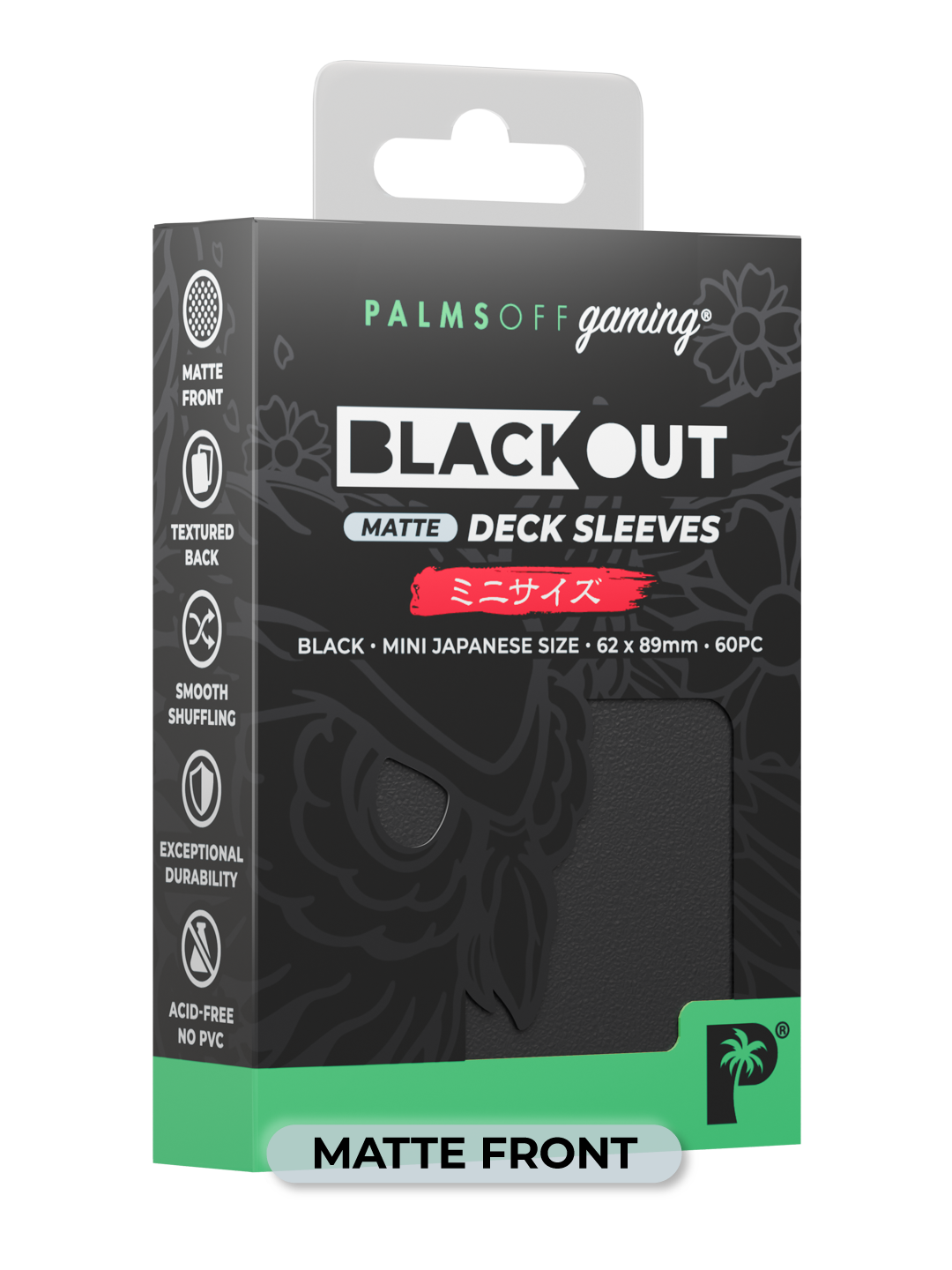 Blackout Deck Sleeves - Japanese Mini Size - Black - Matte