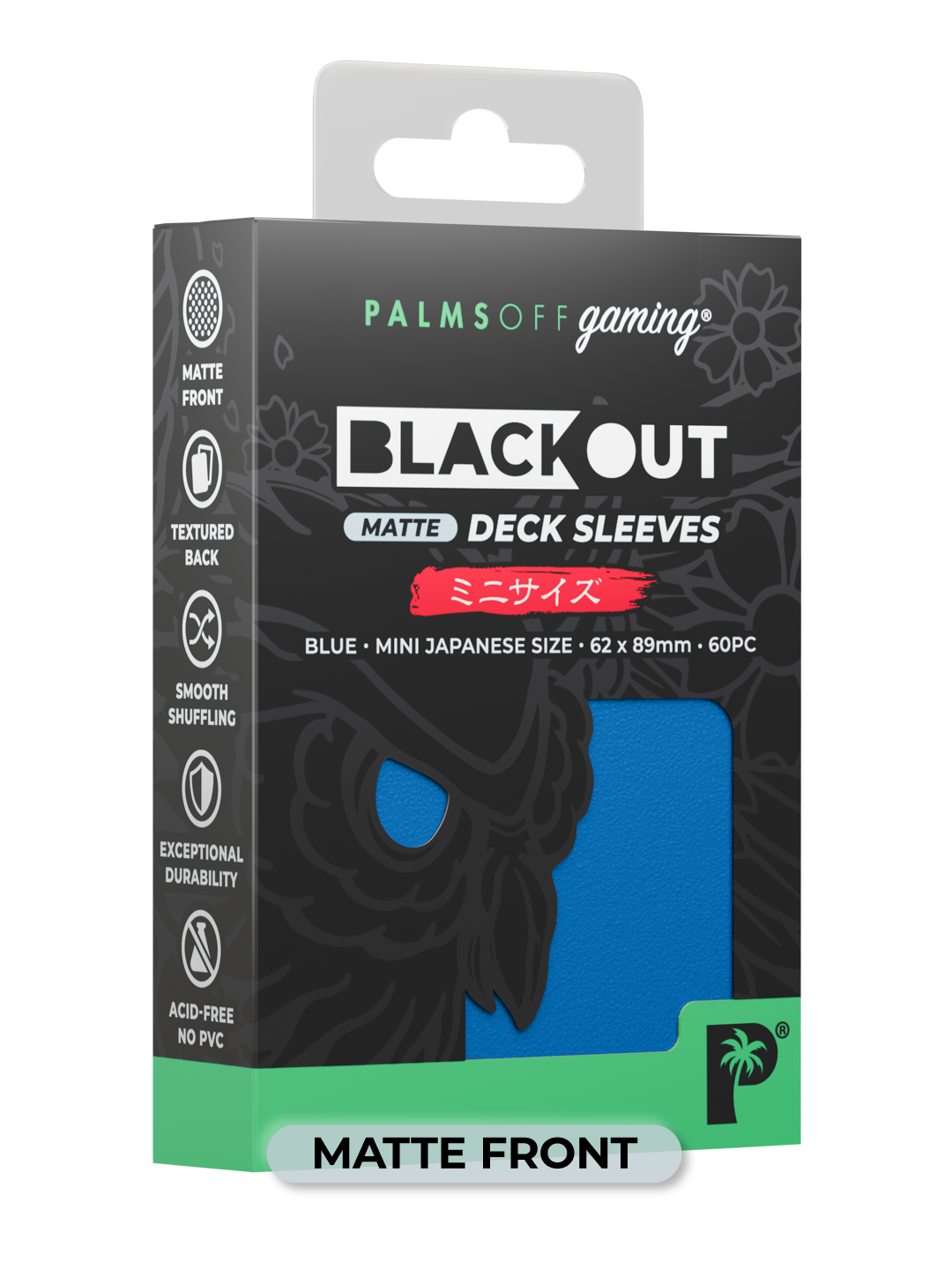 Blackout Deck Sleeves - Japanese Mini Size - Blue - Matte