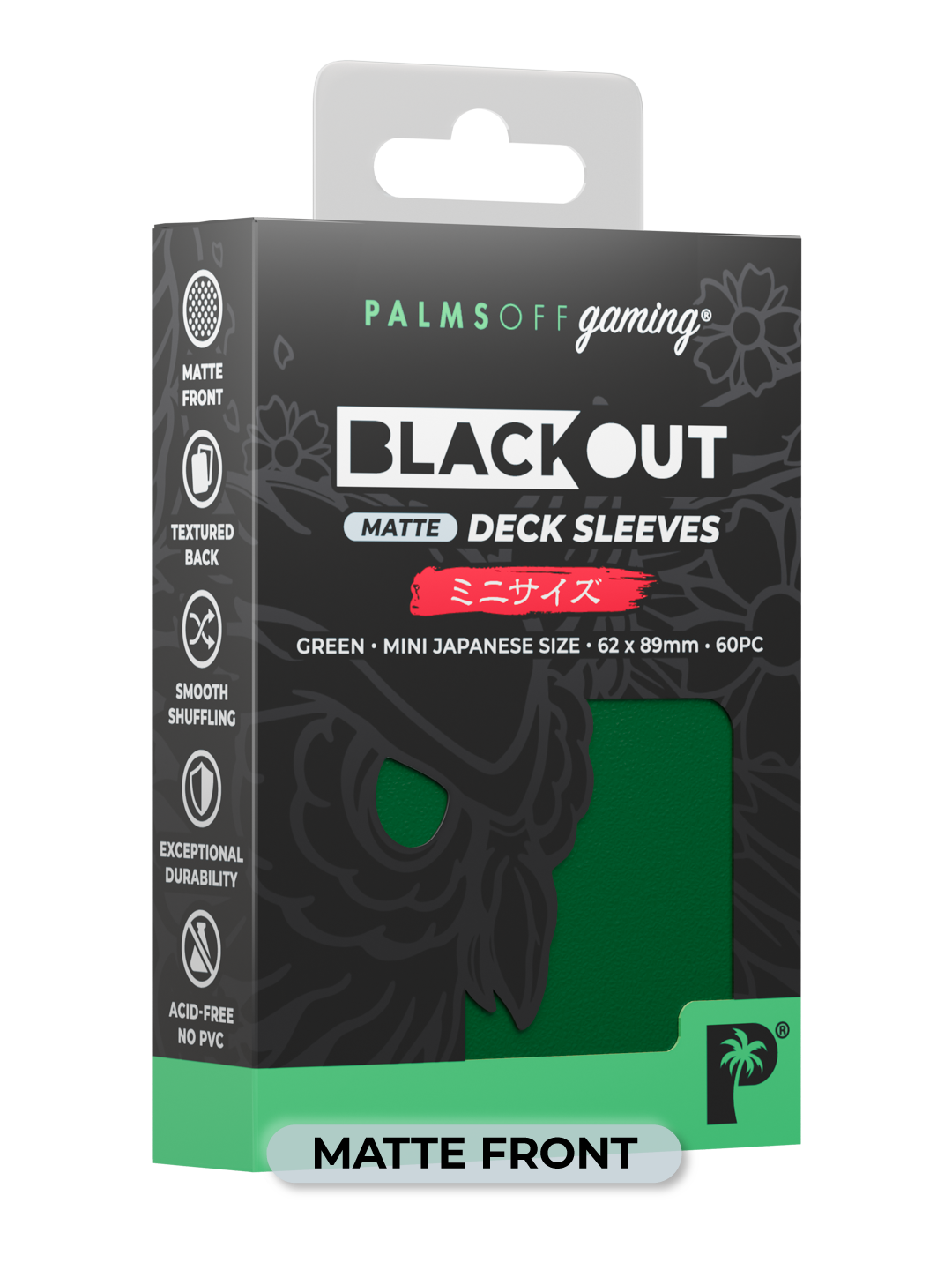 Blackout Deck Sleeves - Japanese Mini Size - Green - Matte