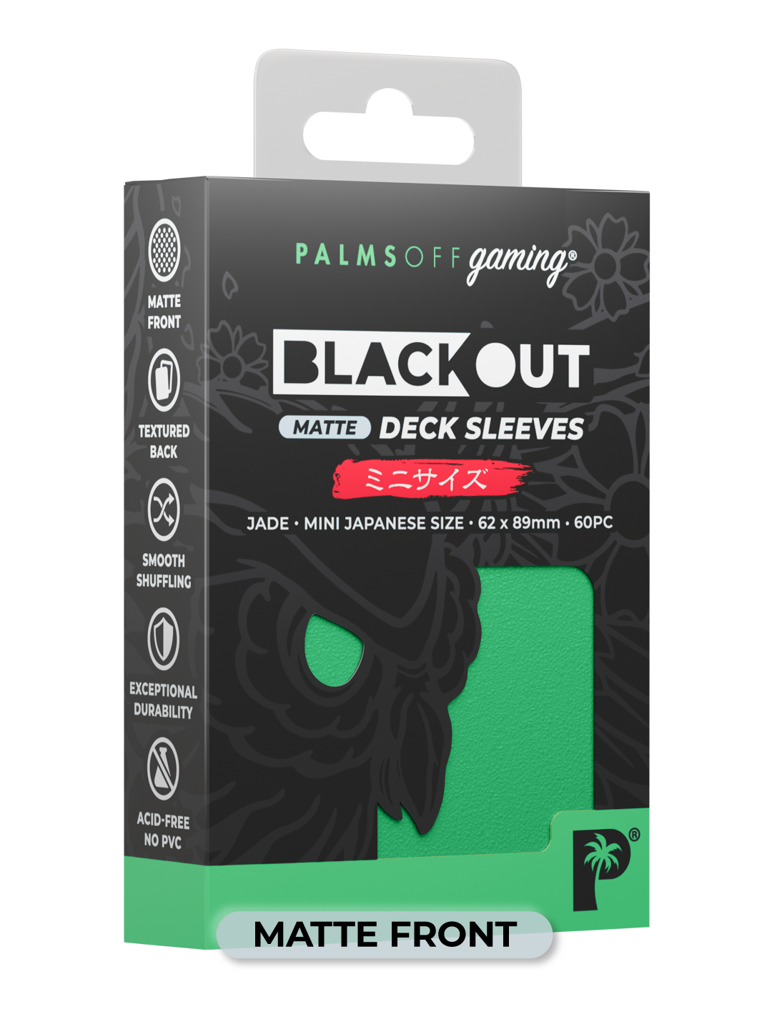 Blackout Deck Sleeves - Japanese Mini Size - Jade - Matte