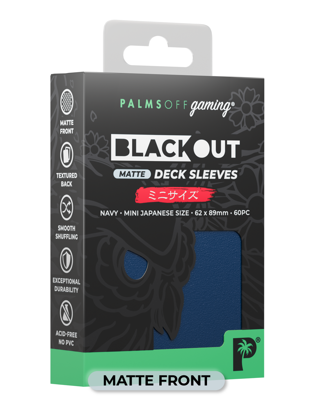 Blackout Deck Sleeves - Japanese Mini Size - Navy - Matte