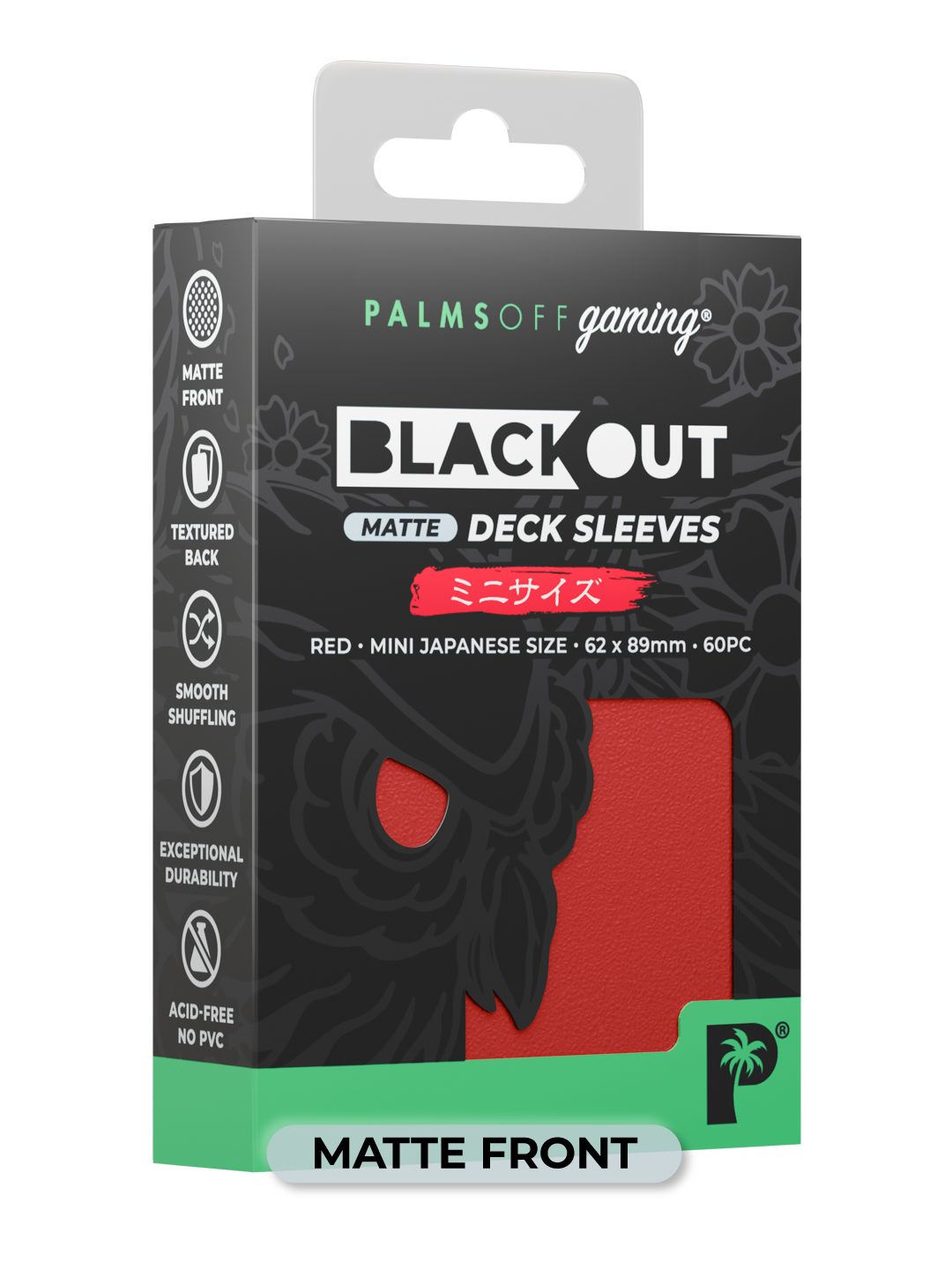 Blackout Deck Sleeves - Japanese Mini Size - Red - Matte