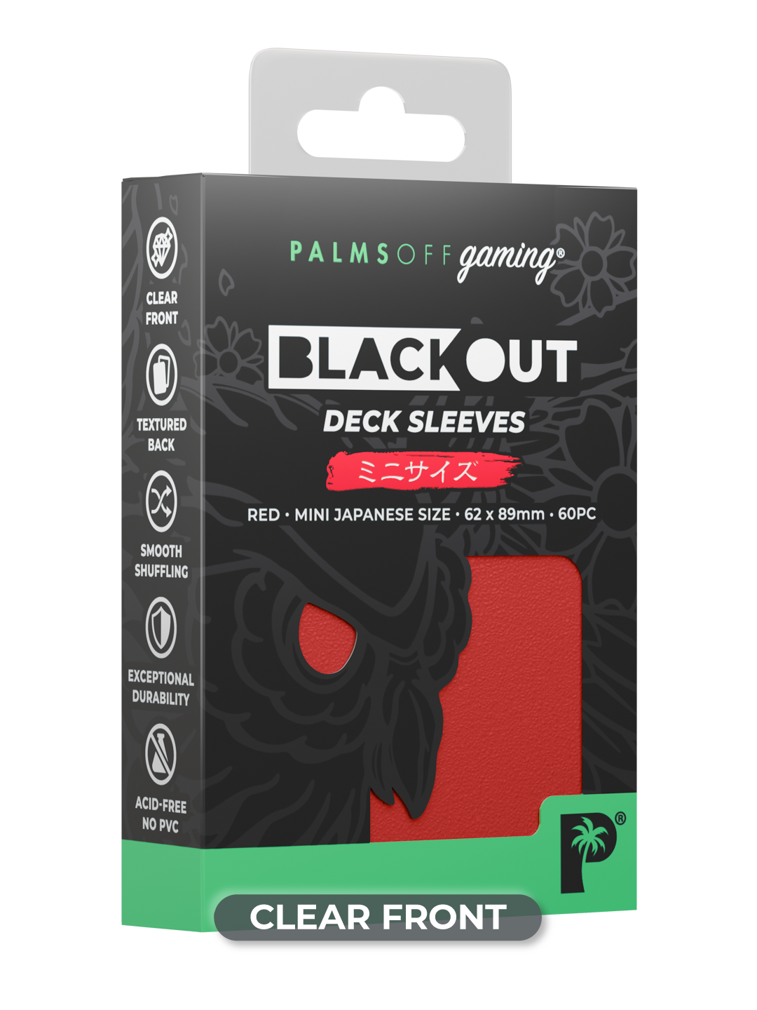 Blackout Deck Sleeves - Japanese Mini Size - Red