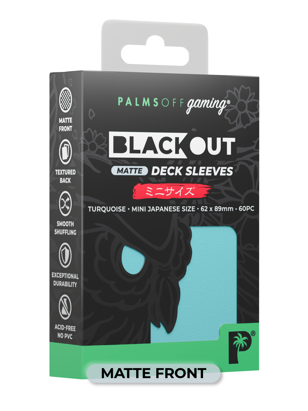 Blackout Deck Sleeves - Japanese Mini Size - Turquoise - Matte