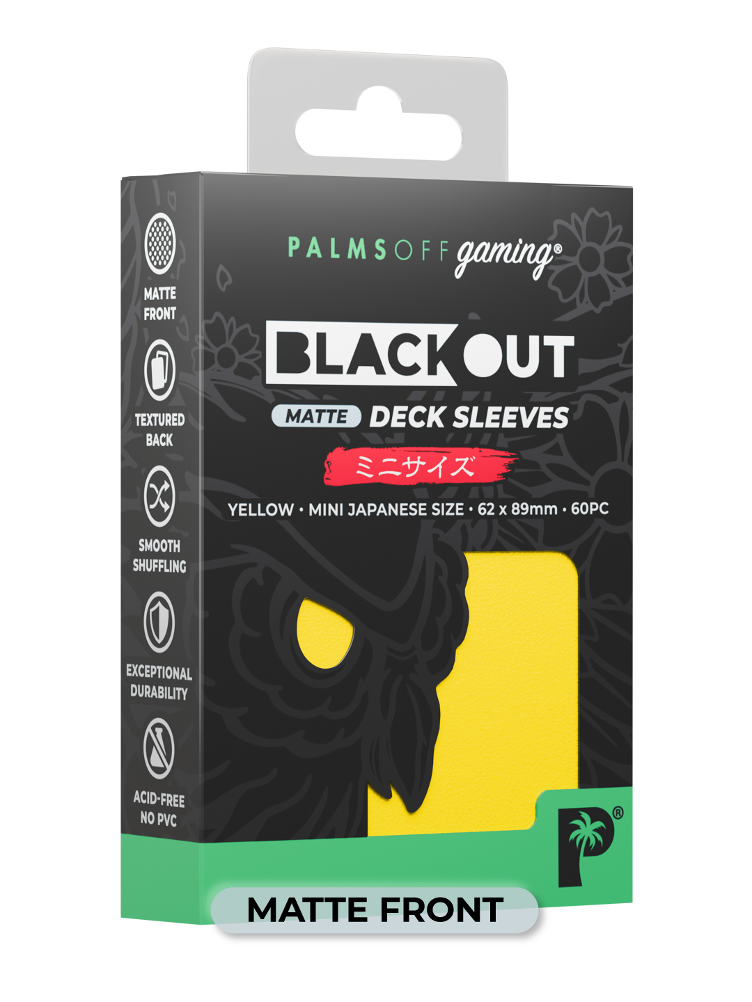 Blackout Deck Sleeves - Japanese Mini Size - Yellow - Matte