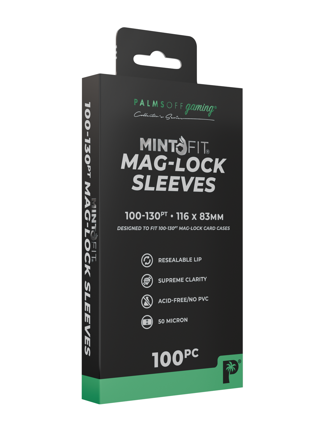 MintFit Mag-Lock Card Case Sleeves (100pt-130pt) - 100pc