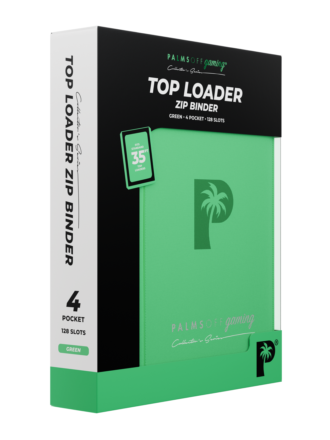 Collector's Series Card Loader Zip Binder - 4 Pocket - Green
