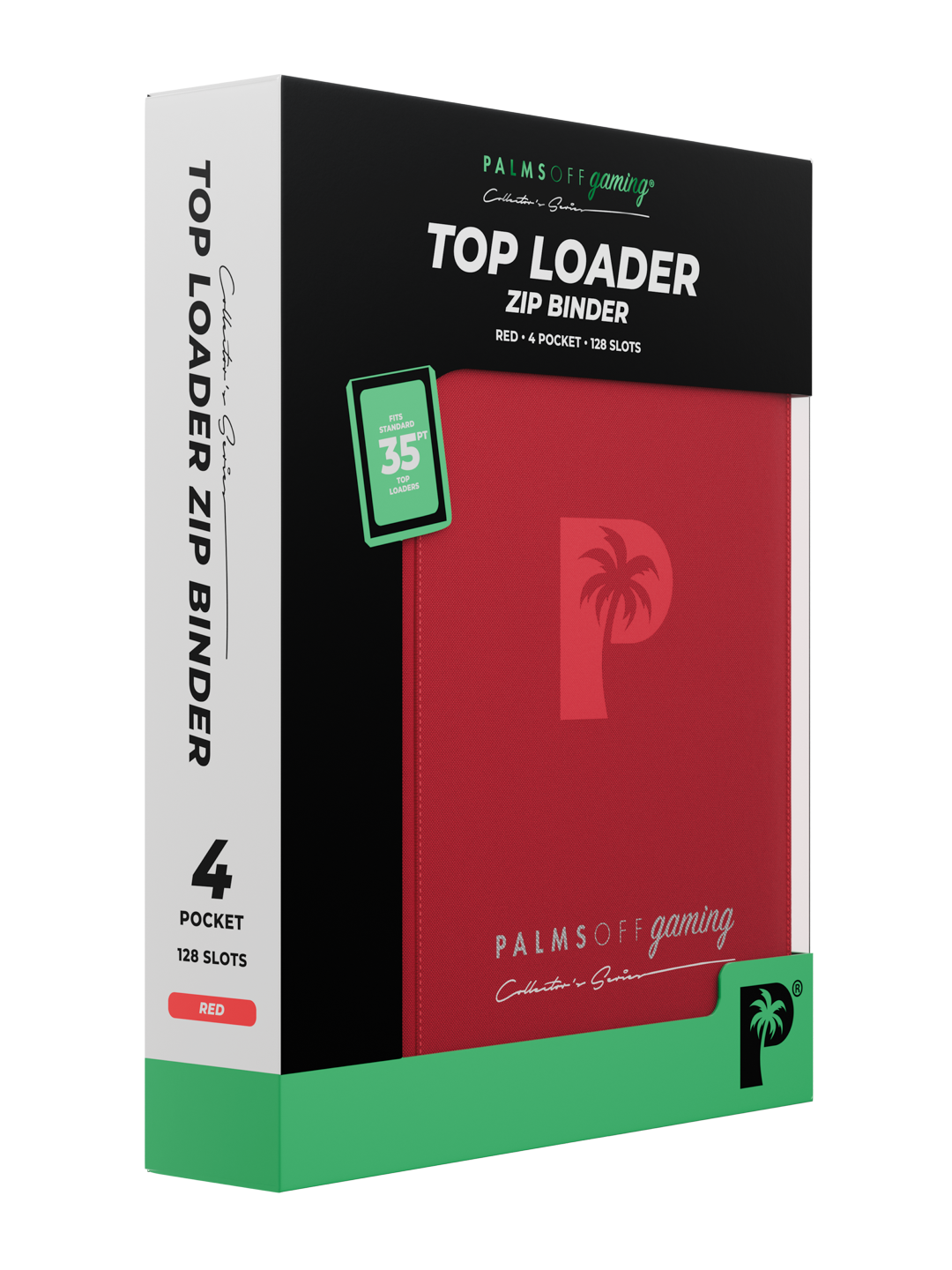 Collector's Series Card Loader Zip Binder - 4 Pocket - Red