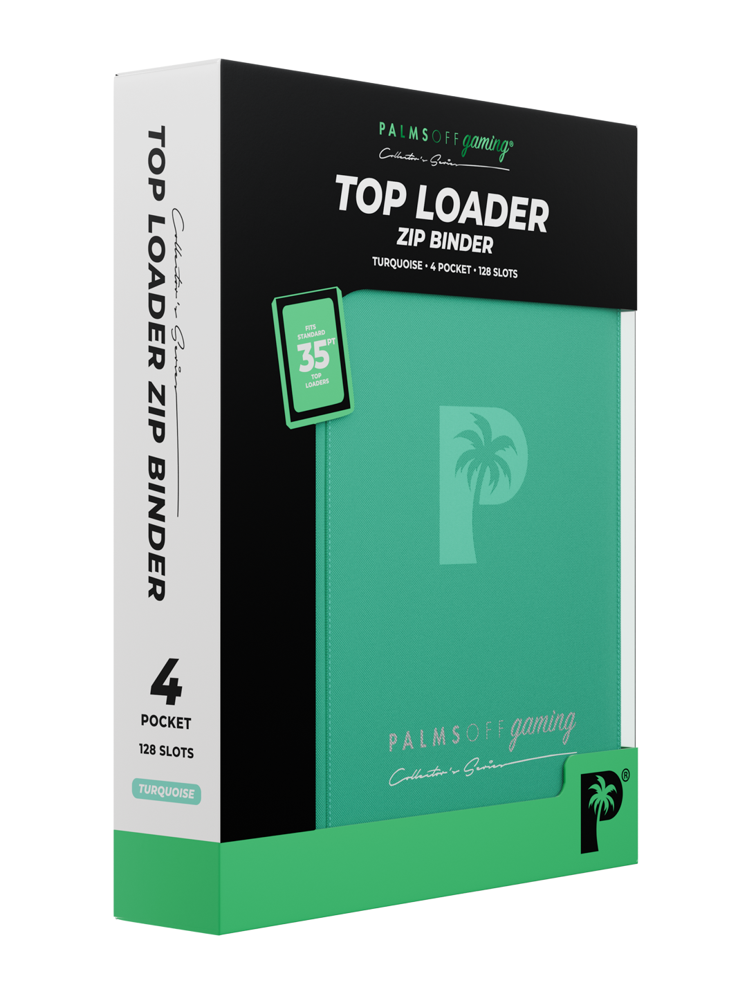 Collector's Series Card Loader Zip Binder - 4 Pocket - Turquoise