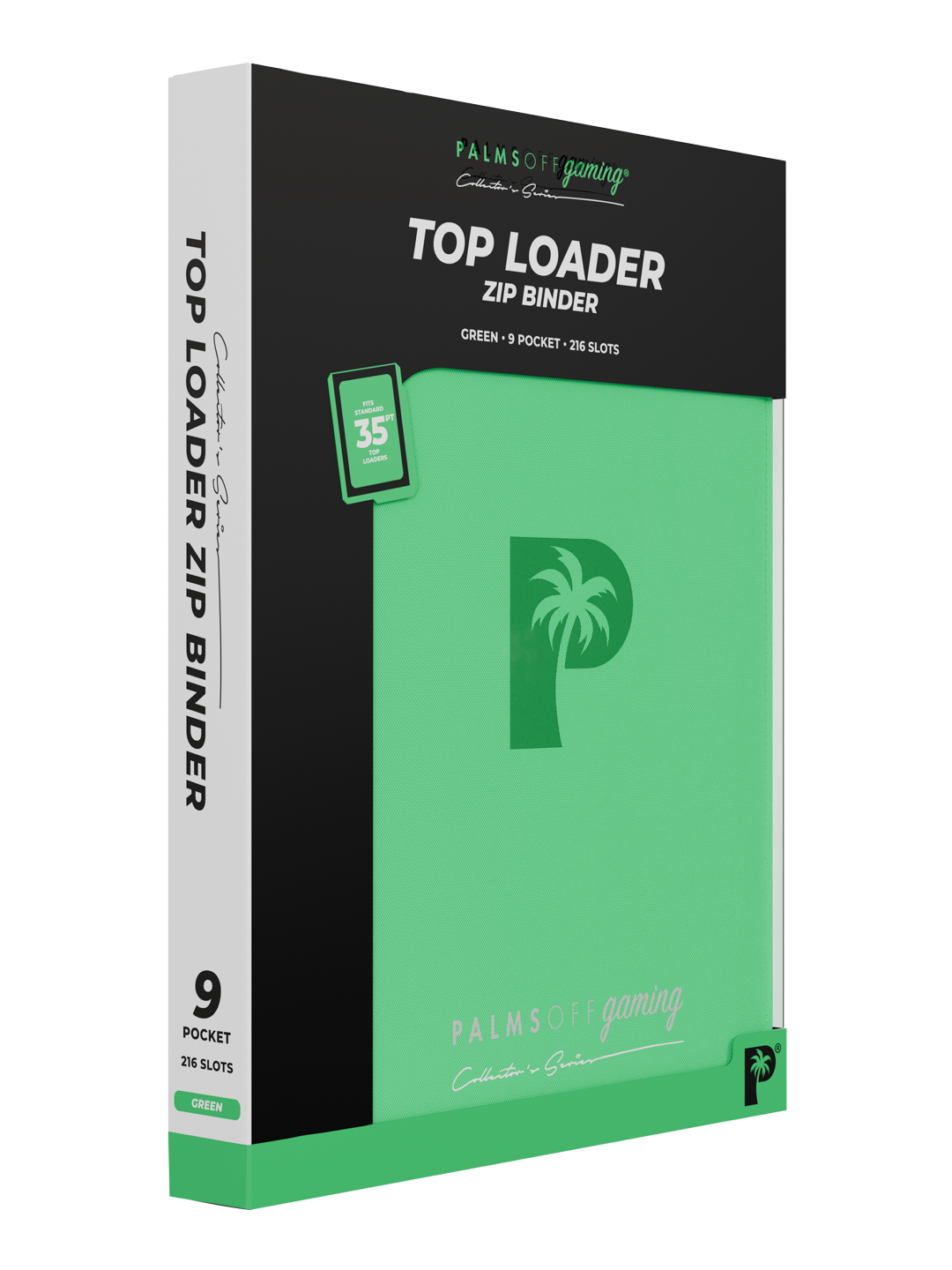 Collector's Series Card Loader Zip Binder - 9 Pocket - Green